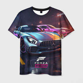 Мужская футболка 3D с принтом Forza Horizon street  racing в Белгороде, 100% полиэфир | прямой крой, круглый вырез горловины, длина до линии бедер | Тематика изображения на принте: 