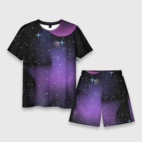 Мужской костюм с шортами 3D с принтом Фон космоса звёздное небо ,  |  | 
