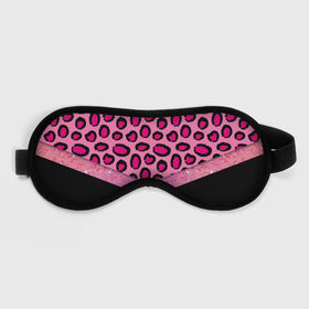 Маска для сна 3D с принтом Розовый леопард и блестки принт в Курске, внешний слой — 100% полиэфир, внутренний слой — 100% хлопок, между ними — поролон |  | Тематика изображения на принте: 