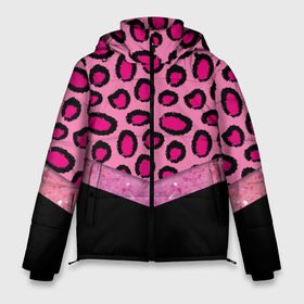 Мужская зимняя куртка 3D с принтом Розовый леопард и блестки принт в Екатеринбурге, верх — 100% полиэстер; подкладка — 100% полиэстер; утеплитель — 100% полиэстер | длина ниже бедра, свободный силуэт Оверсайз. Есть воротник-стойка, отстегивающийся капюшон и ветрозащитная планка. 

Боковые карманы с листочкой на кнопках и внутренний карман на молнии. | 