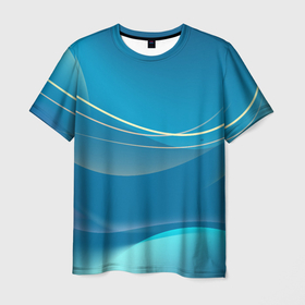 Мужская футболка 3D с принтом Абстрактный голубой фон в Тюмени, 100% полиэфир | прямой крой, круглый вырез горловины, длина до линии бедер | Тематика изображения на принте: 