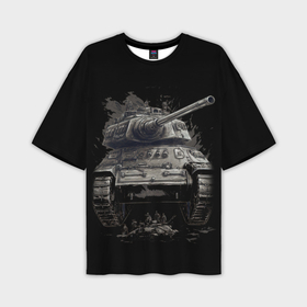 Мужская футболка oversize 3D с принтом Танк т54 русский в Петрозаводске,  |  | 