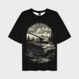 Мужская футболка oversize 3D с принтом Т54   русский  танк в Тюмени,  |  | 