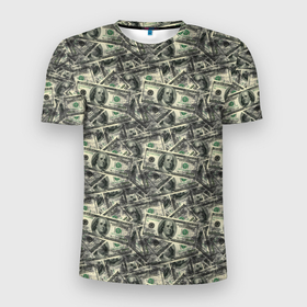 Мужская футболка 3D Slim с принтом Американские доллары , 100% полиэстер с улучшенными характеристиками | приталенный силуэт, круглая горловина, широкие плечи, сужается к линии бедра | 