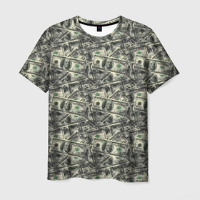 Мужская футболка 3D с принтом Американские доллары , 100% полиэфир | прямой крой, круглый вырез горловины, длина до линии бедер | 