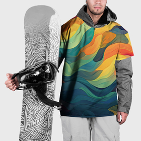 Накидка на куртку 3D с принтом Красочная палитра в волнах в Новосибирске, 100% полиэстер |  | Тематика изображения на принте: 