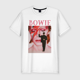 Мужская футболка хлопок Slim с принтом David Bowie 90 Aladdin Sane в Санкт-Петербурге, 92% хлопок, 8% лайкра | приталенный силуэт, круглый вырез ворота, длина до линии бедра, короткий рукав | 