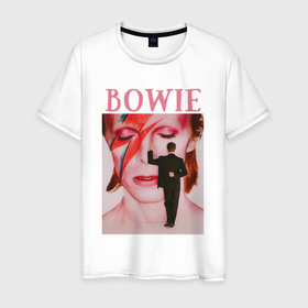 Мужская футболка хлопок с принтом David Bowie 90 Aladdin Sane в Кировске, 100% хлопок | прямой крой, круглый вырез горловины, длина до линии бедер, слегка спущенное плечо. | Тематика изображения на принте: 