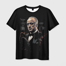 Мужская футболка 3D с принтом Крестный    отец в Кировске, 100% полиэфир | прямой крой, круглый вырез горловины, длина до линии бедер | 