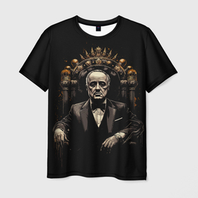 Мужская футболка 3D с принтом Дон Вито Корлеоне крестный отец в Кировске, 100% полиэфир | прямой крой, круглый вырез горловины, длина до линии бедер | Тематика изображения на принте: 
