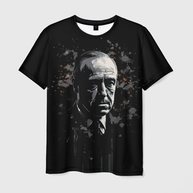 Мужская футболка 3D с принтом Дон Вито Корлеоне  крестный отец в Кировске, 100% полиэфир | прямой крой, круглый вырез горловины, длина до линии бедер | 
