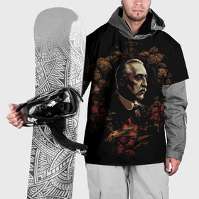 Накидка на куртку 3D с принтом Портрет Дон Вито Корлеоне в Екатеринбурге, 100% полиэстер |  | 