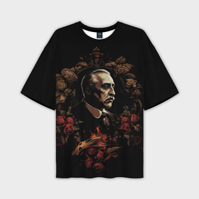 Мужская футболка oversize 3D с принтом Портрет Дон Вито Корлеоне в Курске,  |  | Тематика изображения на принте: 