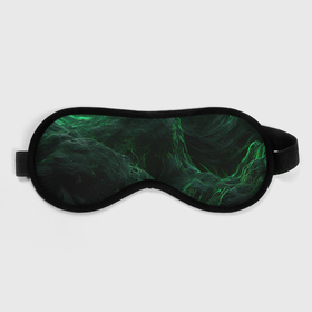 Маска для сна 3D с принтом Темно зеленая  абстракция в Кировске, внешний слой — 100% полиэфир, внутренний слой — 100% хлопок, между ними — поролон |  | 