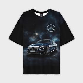 Мужская футболка oversize 3D с принтом Mercedes Benz galaxy ,  |  | 