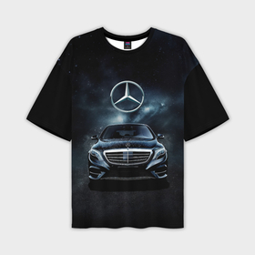 Мужская футболка oversize 3D с принтом Mercedes Benz  black ,  |  | 