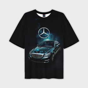 Мужская футболка oversize 3D с принтом Mercedes Benz dark style ,  |  | 
