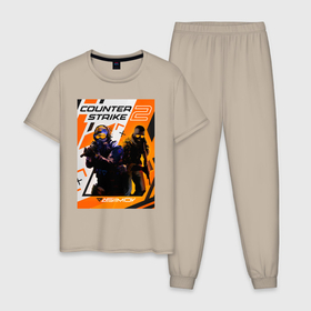 Мужская пижама хлопок с принтом КС 2 Азимов в Кировске, 100% хлопок | брюки и футболка прямого кроя, без карманов, на брюках мягкая резинка на поясе и по низу штанин
 | 