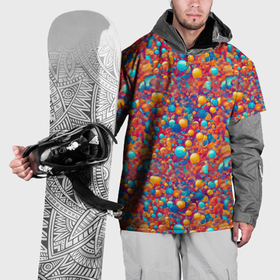 Накидка на куртку 3D с принтом Разноцветные пузырики узор , 100% полиэстер |  | 