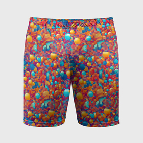 Мужские шорты спортивные с принтом Разноцветные пузырики узор в Курске,  |  | 