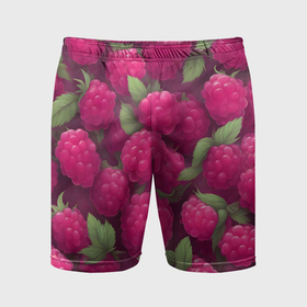 Мужские шорты спортивные с принтом Розовая малина в Курске,  |  | Тематика изображения на принте: 