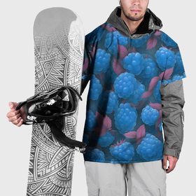 Накидка на куртку 3D с принтом Голубая малина в Курске, 100% полиэстер |  | 