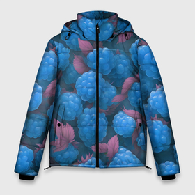 Мужская зимняя куртка 3D с принтом Голубая малина в Курске, верх — 100% полиэстер; подкладка — 100% полиэстер; утеплитель — 100% полиэстер | длина ниже бедра, свободный силуэт Оверсайз. Есть воротник-стойка, отстегивающийся капюшон и ветрозащитная планка. 

Боковые карманы с листочкой на кнопках и внутренний карман на молнии. | Тематика изображения на принте: 