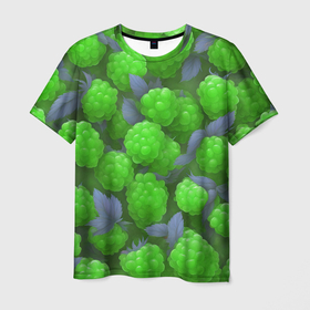 Мужская футболка 3D с принтом Зелёная малина в Санкт-Петербурге, 100% полиэфир | прямой крой, круглый вырез горловины, длина до линии бедер | 