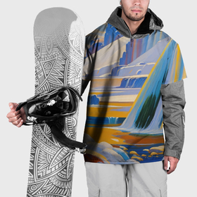 Накидка на куртку 3D с принтом Живописные водопады в Екатеринбурге, 100% полиэстер |  | 