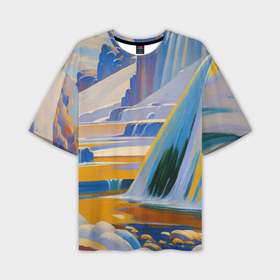 Мужская футболка oversize 3D с принтом Живописные водопады в Санкт-Петербурге,  |  | 