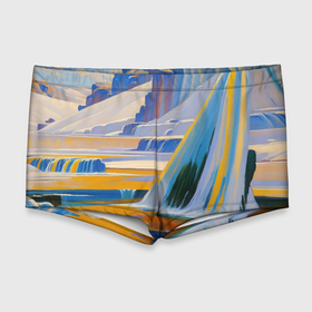 Мужские купальные плавки 3D с принтом Живописные водопады , Полиэстер 85%, Спандекс 15% |  | Тематика изображения на принте: 