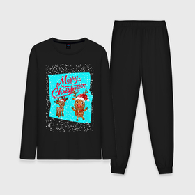 Мужская пижама с лонгсливом хлопок с принтом Мерри кристмас оленьки в Кировске,  |  | 