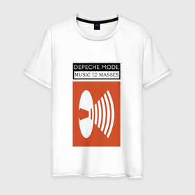 Мужская футболка хлопок с принтом Depeche Mode   For The Masses Tour в Новосибирске, 100% хлопок | прямой крой, круглый вырез горловины, длина до линии бедер, слегка спущенное плечо. | 