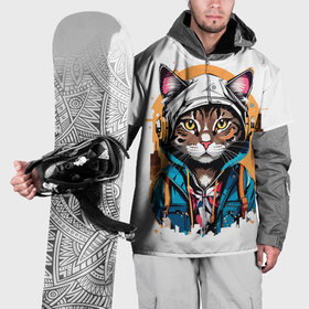Накидка на куртку 3D с принтом Urban cat lucky в Петрозаводске, 100% полиэстер |  | 
