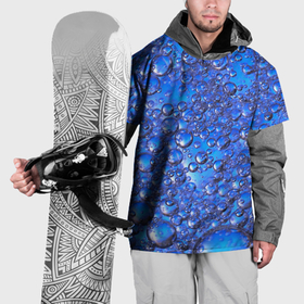 Накидка на куртку 3D с принтом Пузыри в синей жидкости в Белгороде, 100% полиэстер |  | 