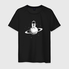 Мужская футболка хлопок с принтом Путешествие на Сатурн в Новосибирске, 100% хлопок | прямой крой, круглый вырез горловины, длина до линии бедер, слегка спущенное плечо. | Тематика изображения на принте: 