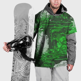 Накидка на куртку 3D с принтом Киберпанк заражение зелёное в Новосибирске, 100% полиэстер |  | 
