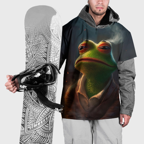 Накидка на куртку 3D с принтом Frog  Pepe в Петрозаводске, 100% полиэстер |  | 