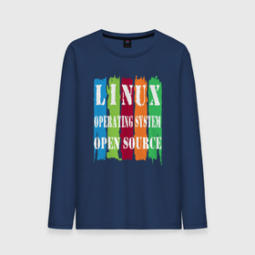 Мужской лонгслив хлопок с принтом линукс открытый исходный код в Екатеринбурге, 100% хлопок |  | 