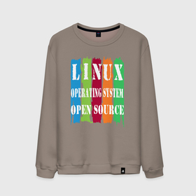 Мужской свитшот хлопок с принтом линукс открытый исходный код , 100% хлопок |  | 