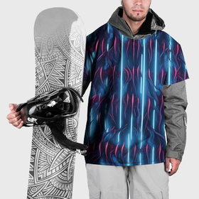 Накидка на куртку 3D с принтом Голубые кибер линии , 100% полиэстер |  | Тематика изображения на принте: 