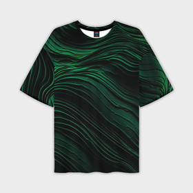 Мужская футболка oversize 3D с принтом Dark green texture в Петрозаводске,  |  | 