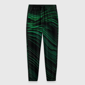 Мужские брюки 3D с принтом Dark green texture , 100% полиэстер | манжеты по низу, эластичный пояс регулируется шнурком, по бокам два кармана без застежек, внутренняя часть кармана из мелкой сетки | 