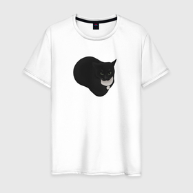 Мужская футболка хлопок с принтом Maxwell cat в Санкт-Петербурге, 100% хлопок | прямой крой, круглый вырез горловины, длина до линии бедер, слегка спущенное плечо. | Тематика изображения на принте: 