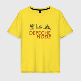 Мужская футболка хлопок Oversize с принтом Depoeche Mode   Celebration в Петрозаводске, 100% хлопок | свободный крой, круглый ворот, “спинка” длиннее передней части | 