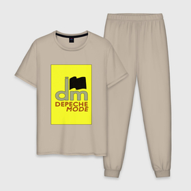 Мужская пижама хлопок с принтом Depeche Mode   Celebration Tour 1986 в Санкт-Петербурге, 100% хлопок | брюки и футболка прямого кроя, без карманов, на брюках мягкая резинка на поясе и по низу штанин
 | 