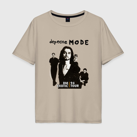 Мужская футболка хлопок Oversize с принтом Depeche Mode   Exotic Tour 1994 Band в Курске, 100% хлопок | свободный крой, круглый ворот, “спинка” длиннее передней части | 