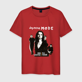 Мужская футболка хлопок с принтом Depeche Mode   Exotic and Summer Tours в Петрозаводске, 100% хлопок | прямой крой, круглый вырез горловины, длина до линии бедер, слегка спущенное плечо. | 