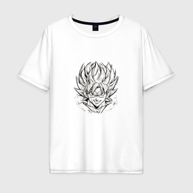 Мужская футболка хлопок Oversize с принтом Персонаж Goku в Екатеринбурге, 100% хлопок | свободный крой, круглый ворот, “спинка” длиннее передней части | 