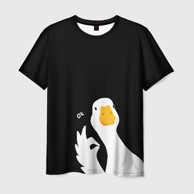 Мужская футболка 3D с принтом Ок гусь , 100% полиэфир | прямой крой, круглый вырез горловины, длина до линии бедер | 